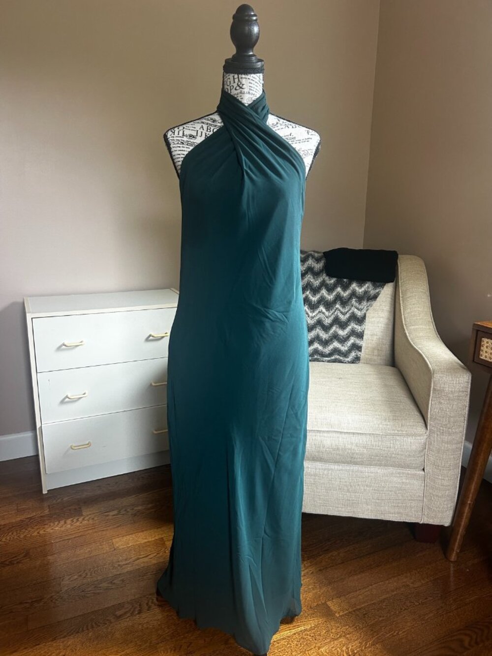 Show Me Your Mumu Jasmine Halter Midi Dress Dark Green M